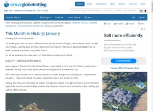 How virtualglobetrotting.com looks like on a tablet such as an iPad.