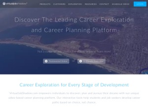 How virtualjobshadow.com looks like on a tablet such as an iPad.