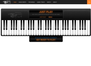 How virtualpiano.net looks like on a tablet such as an iPad.