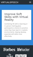 How virtualspeech.com looks like on a mobile device such as an iPhone.