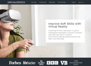How virtualspeech.com looks like on a tablet such as an iPad.