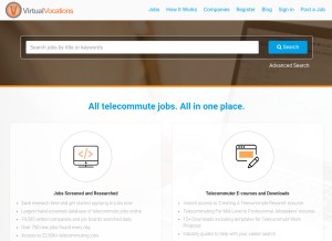 How virtualvocations.com looks like on a tablet such as an iPad.