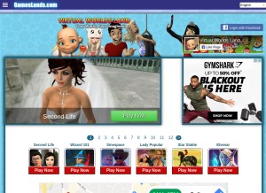 How virtualworldsland.com looks like on a tablet such as an iPad.