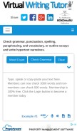 How virtualwritingtutor.com looks like on a mobile device such as an iPhone.