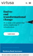 How virtusa.com looks like on a mobile device such as an iPhone.