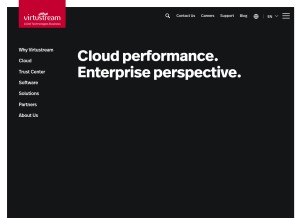 How virtustream.com looks like on a tablet such as an iPad.