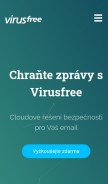 How virusfree.cz looks like on a mobile device such as an iPhone.