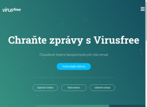 How virusfree.cz looks like on a tablet such as an iPad.