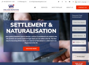 How visaandmigration.com looks like on a tablet such as an iPad.