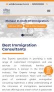 How visaexperts.com looks like on a mobile device such as an iPhone.