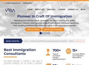 How visaexperts.com looks like on a tablet such as an iPad.