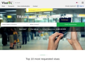 How visahq.com looks like on a tablet such as an iPad.