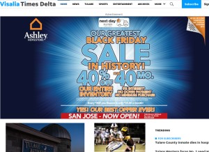 How visaliatimesdelta.com looks like on a tablet such as an iPad.