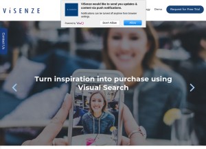 How visenze.com looks like on a tablet such as an iPad.