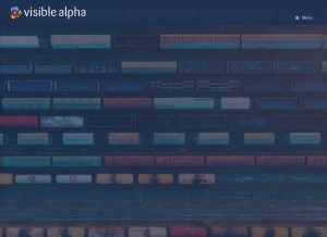 How visiblealpha.com looks like on a tablet such as an iPad.