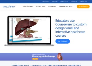 How visiblebody.com looks like on a tablet such as an iPad.