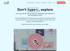 How visii.com looks like on a tablet such as an iPad.
