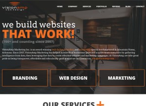 How visionamp.com looks like on a tablet such as an iPad.