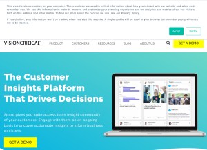 How visioncritical.com looks like on a tablet such as an iPad.