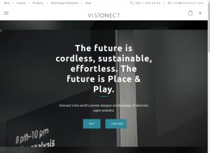 How visionect.com looks like on a tablet such as an iPad.