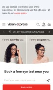 How visionexpress.com looks like on a mobile device such as an iPhone.