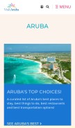 How visitaruba.com looks like on a mobile device such as an iPhone.
