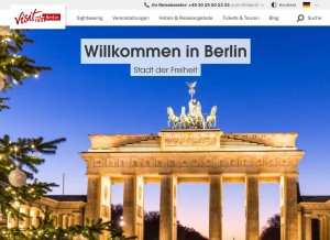 How visitberlin.de looks like on a tablet such as an iPad.