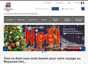 How visitbritainshop.com looks like on a tablet such as an iPad.