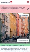How visitdenmark.com looks like on a mobile device such as an iPhone.