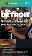 How visitdetroit.com looks like on a mobile device such as an iPhone.