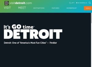 How visitdetroit.com looks like on a tablet such as an iPad.
