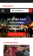 How visitengland.com looks like on a mobile device such as an iPhone.