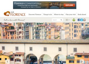 How visitflorence.com looks like on a tablet such as an iPad.