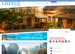 How visitgreece.gr looks like on a tablet such as an iPad.