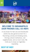 How visitindy.com looks like on a mobile device such as an iPhone.