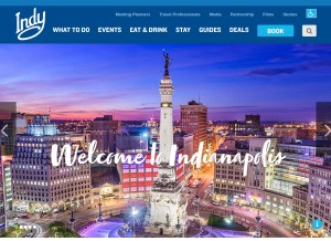 How visitindy.com looks like on a tablet such as an iPad.