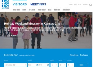 How visitkc.com looks like on a tablet such as an iPad.