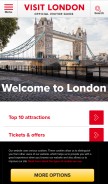How visitlondon.com looks like on a mobile device such as an iPhone.