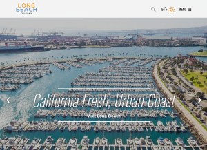 How visitlongbeach.com looks like on a tablet such as an iPad.