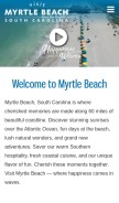 How visitmyrtlebeach.com looks like on a mobile device such as an iPhone.