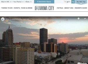 How visitokc.com looks like on a tablet such as an iPad.