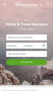 How visitorscoverage.com looks like on a mobile device such as an iPhone.