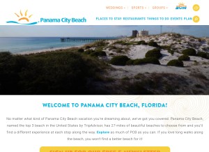 How visitpanamacitybeach.com looks like on a tablet such as an iPad.