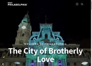 How visitphilly.com looks like on a tablet such as an iPad.