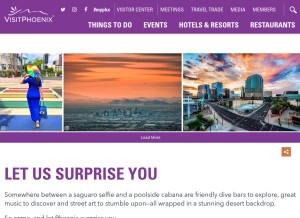 How visitphoenix.com looks like on a tablet such as an iPad.