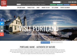 How visitportland.com looks like on a tablet such as an iPad.