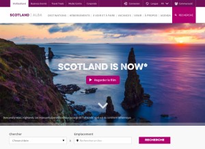 How visitscotland.com looks like on a tablet such as an iPad.