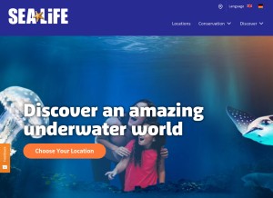How visitsealife.com looks like on a tablet such as an iPad.