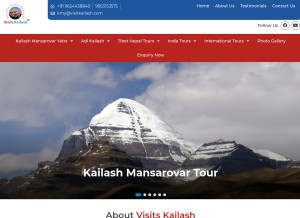 How visitskailash.com looks like on a tablet such as an iPad.