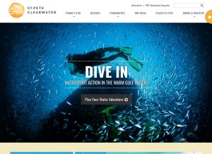 How visitstpeteclearwater.com looks like on a tablet such as an iPad.